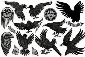 viking raven tattoo idea