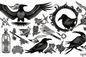 viking raven tattoo idea