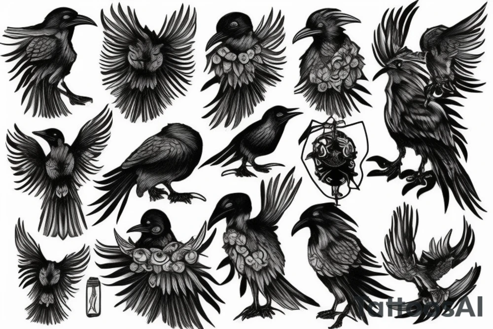 viking raven tattoo idea