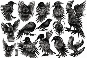viking raven tattoo idea