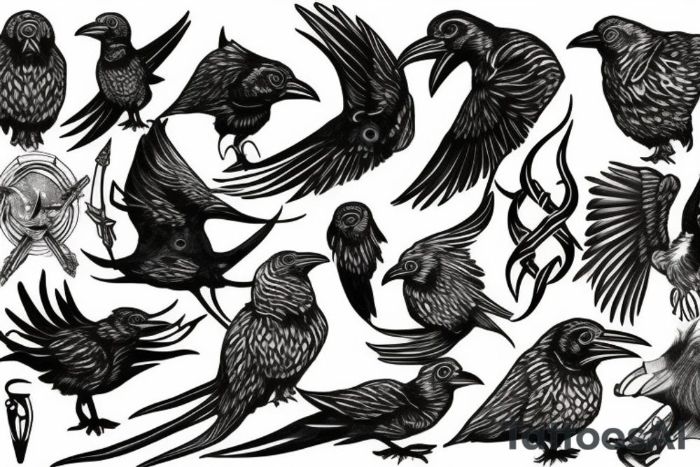 viking raven tattoo idea