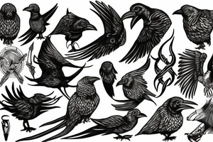 viking raven tattoo idea