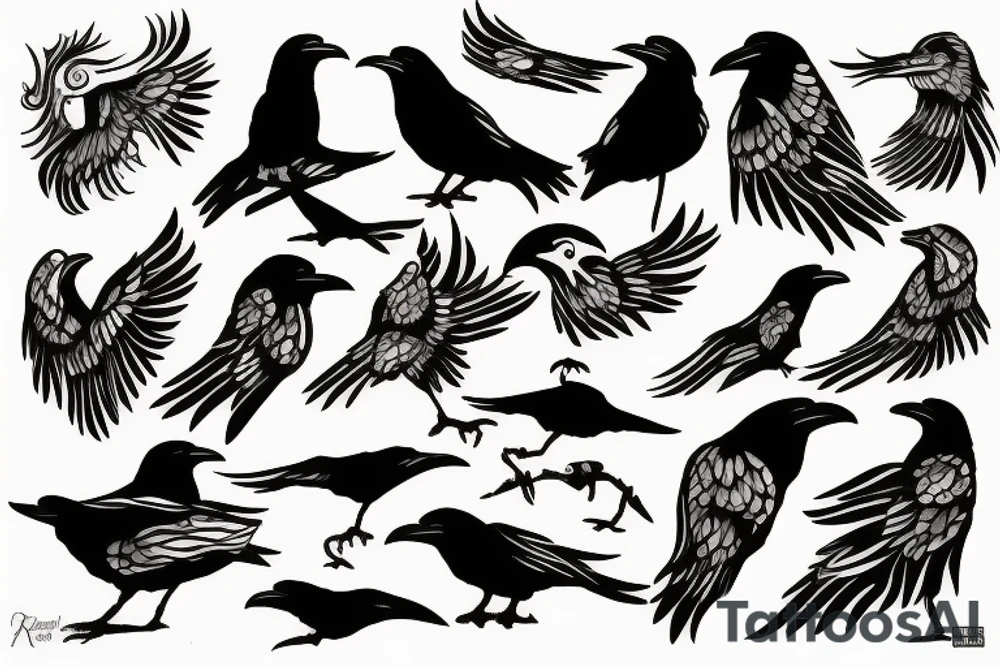 viking raven tattoo idea