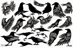 viking raven tattoo idea