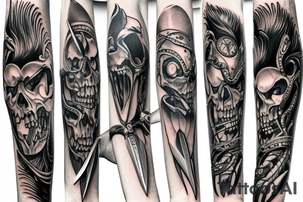 hunting knife tattoo idea