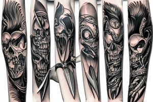 hunting knife tattoo idea