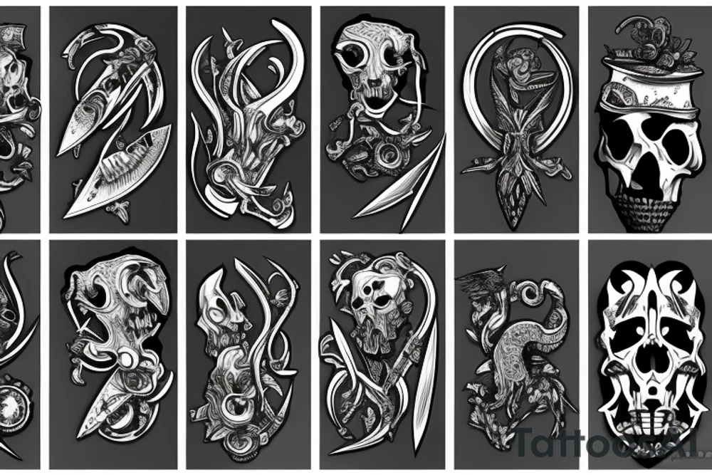 hunting knife tattoo idea