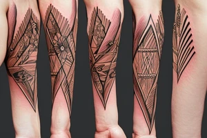 A native american arrow with dogwood flower background tattoo idea