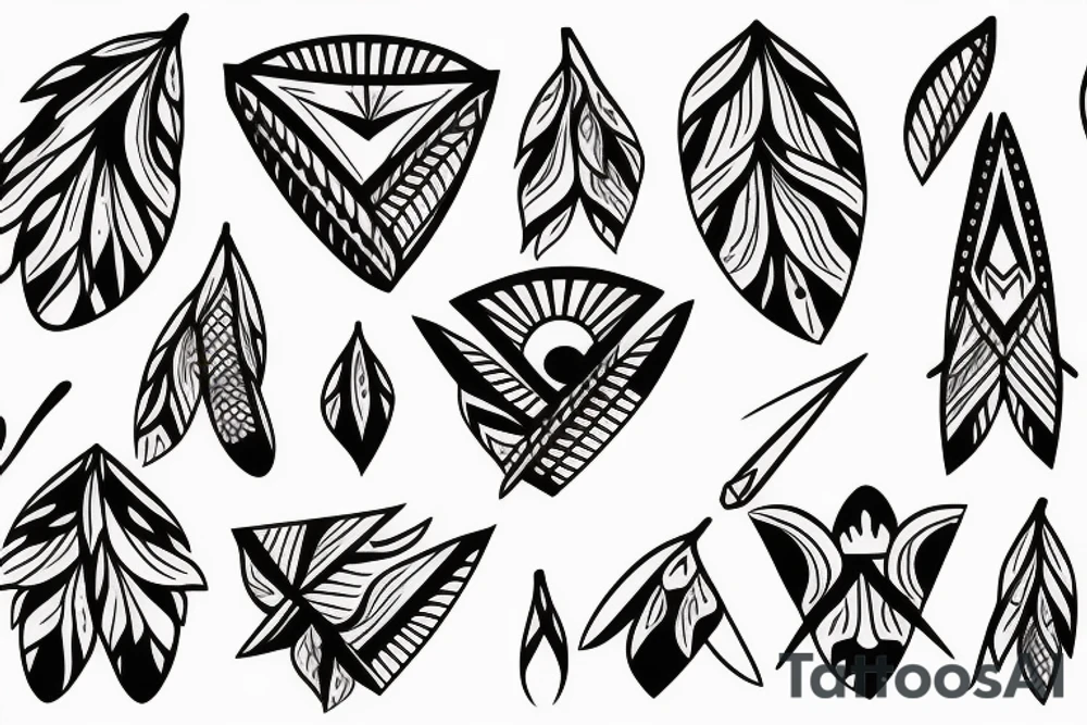 A native American arrowhead with dogwood flower background tattoo idea