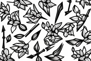 dogwood flower background with an arrow \ tattoo idea