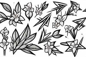 a single arrow with dogwood flowers wrapped around tattoo idea