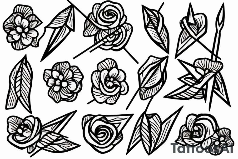 a single arrow with dogwood flowers wrapped around tattoo idea
