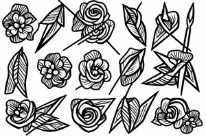 a single arrow with dogwood flowers wrapped around tattoo idea