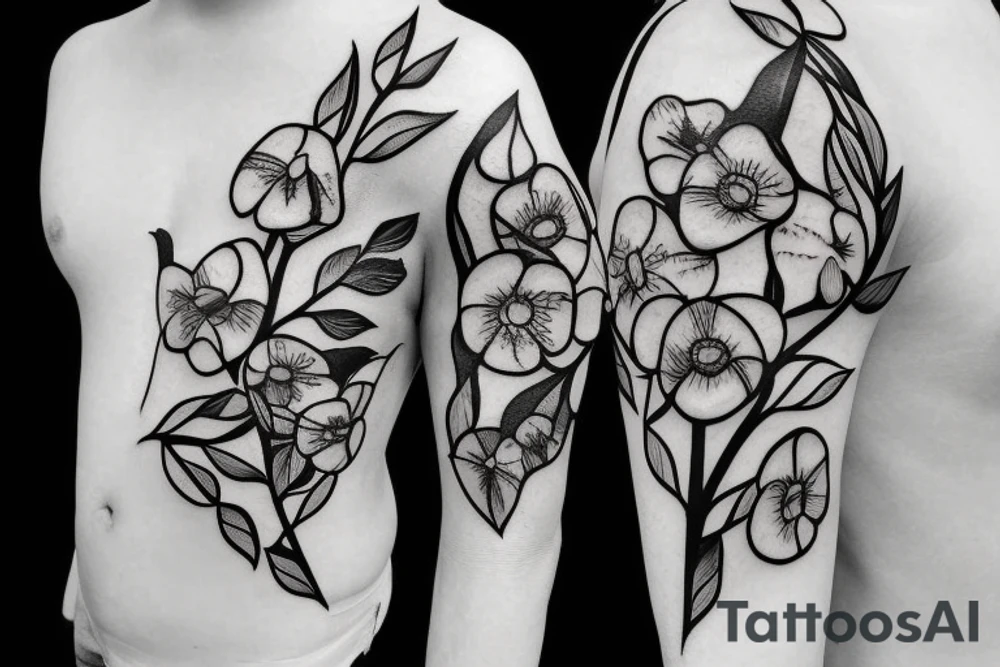 a single arrow with dogwood flowers wrapped around tattoo idea