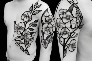 a single arrow with dogwood flowers wrapped around tattoo idea