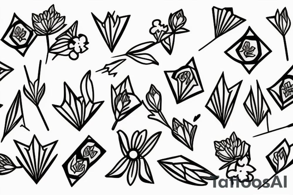 a single arrow with dogwood flowers wrapped around tattoo idea