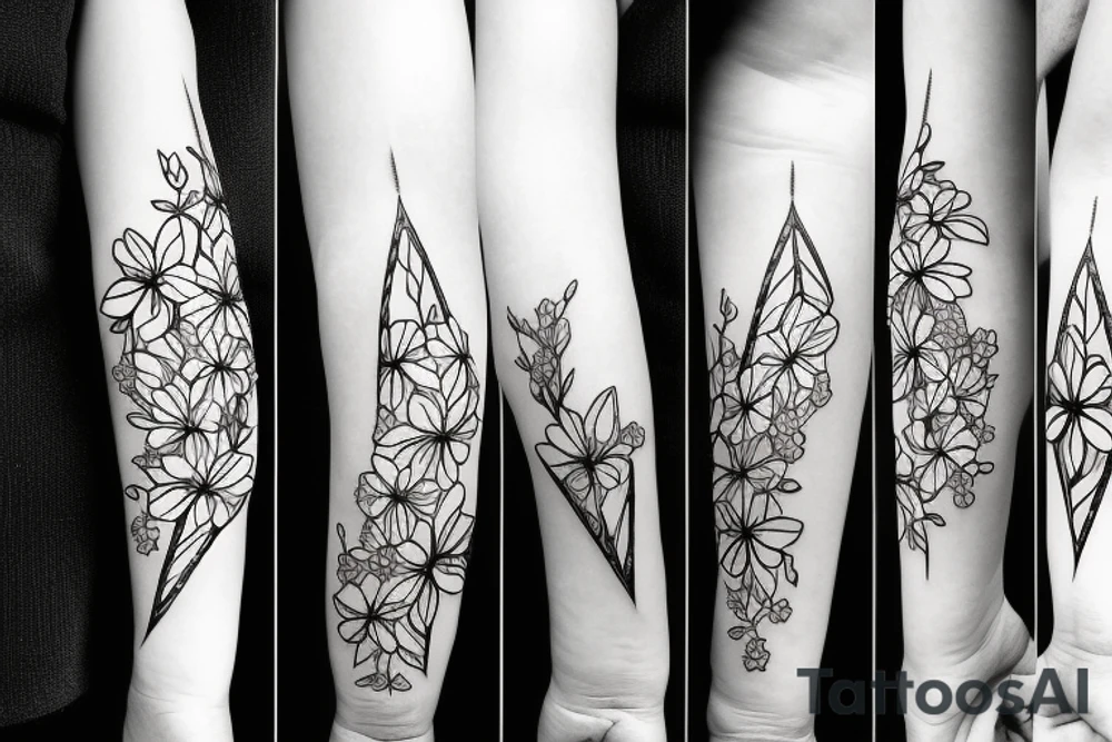 a single arrow with dogwood flowers wrapped around tattoo idea