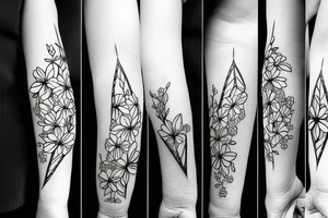 a single arrow with dogwood flowers wrapped around tattoo idea