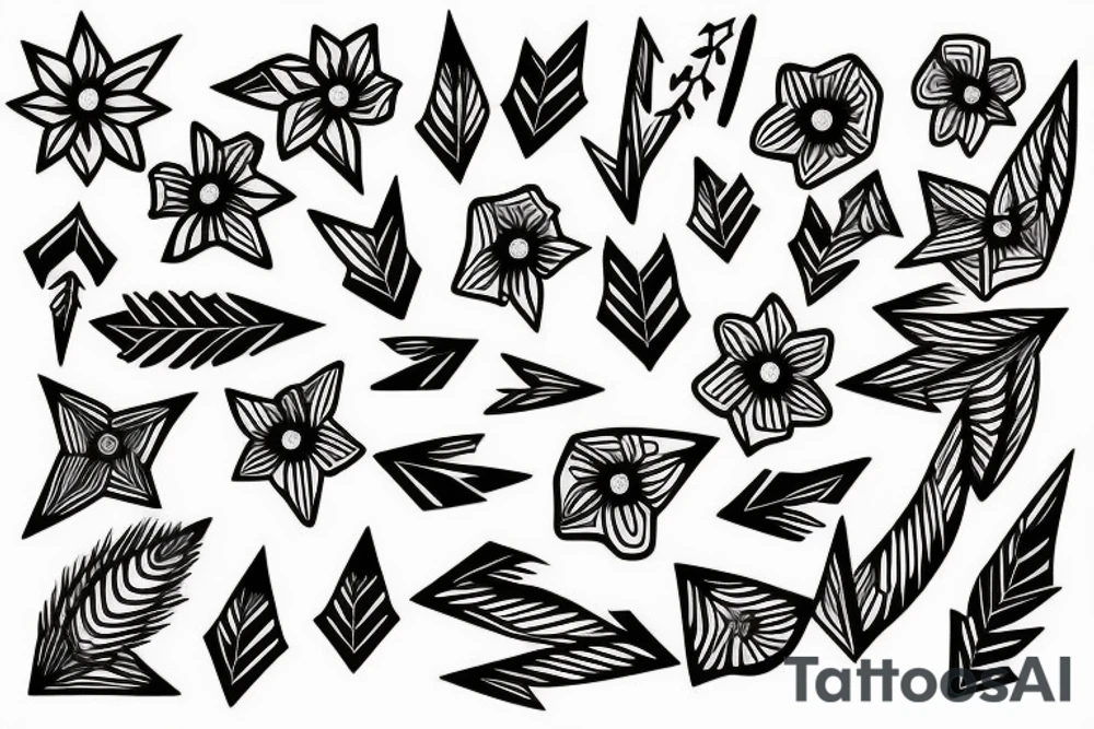 a single arrow with dogwood flowers wrapped around tattoo idea
