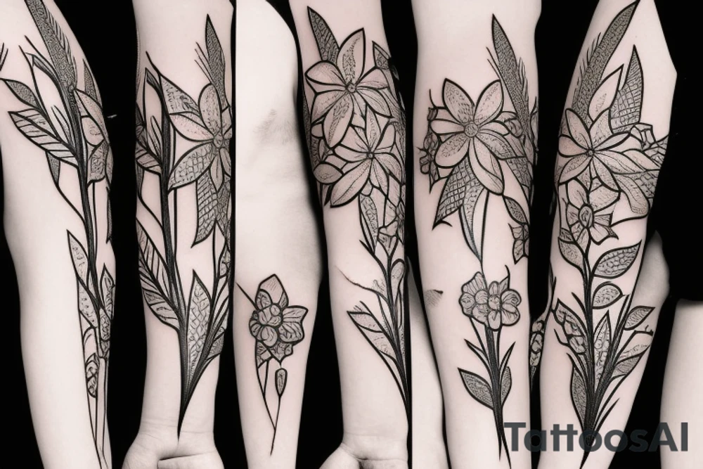 a single arrow with dogwood flowers wrapped around tattoo idea