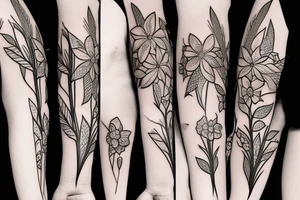 a single arrow with dogwood flowers wrapped around tattoo idea