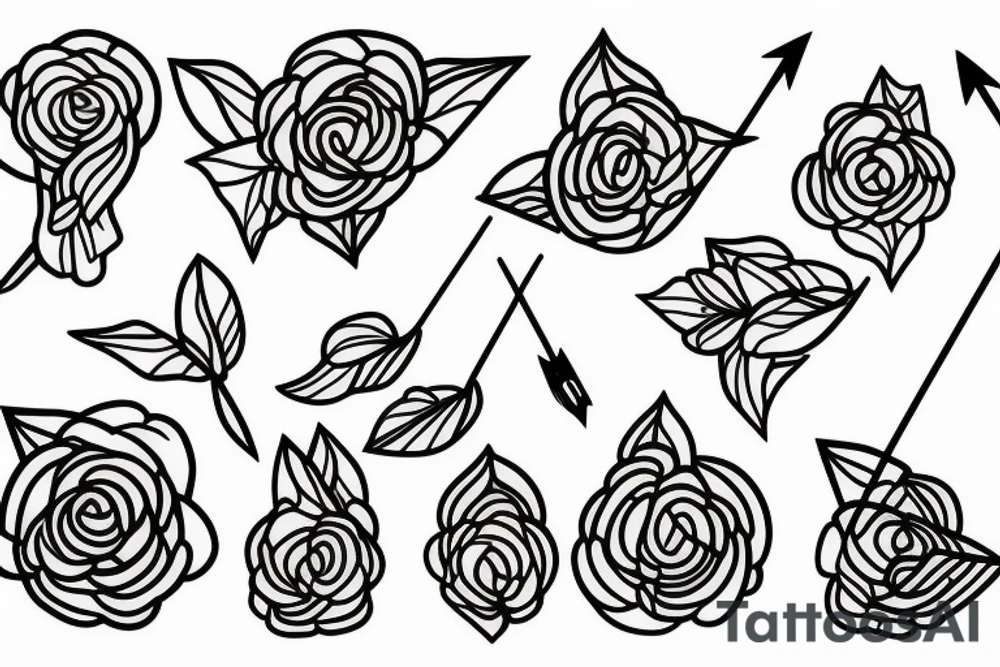 a single arrow with dogwood flowers spun around tattoo idea