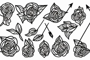 a single arrow with dogwood flowers spun around tattoo idea