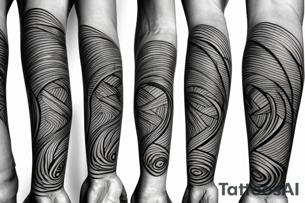 bamboo line art tattoo idea