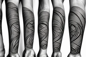 bamboo line art tattoo idea