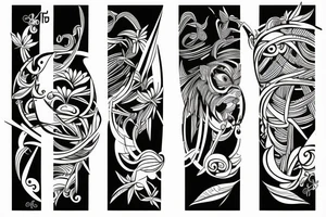 bamboo line art tattoo idea