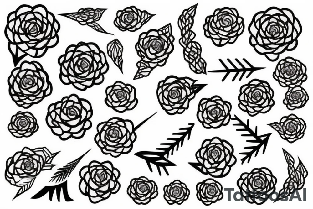 a single arrow with dogwood flowers spiraling around tattoo idea
