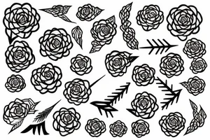 a single arrow with dogwood flowers spiraling around tattoo idea