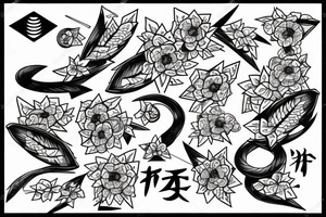 a single arrow with dogwood flowers spiraling around tattoo idea