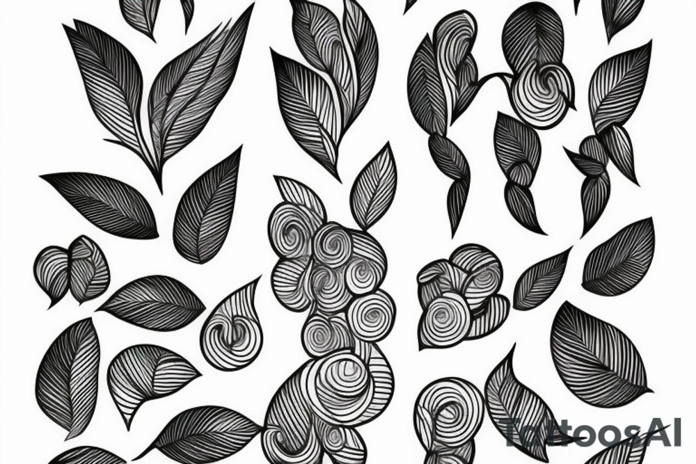 bamboo line art tattoo idea