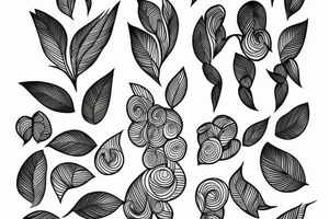 bamboo line art tattoo idea