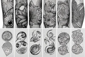 bamboo line art tattoo idea