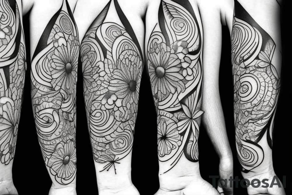 a single arrow with dogwood flowers spiraling around tattoo idea