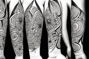 a single arrow with dogwood flowers spiraling around tattoo idea