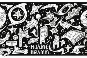 human reaching his dream tattoo idea