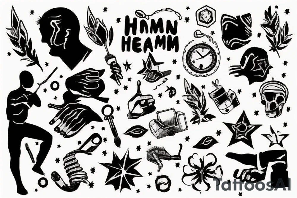 human reaching his dream tattoo idea