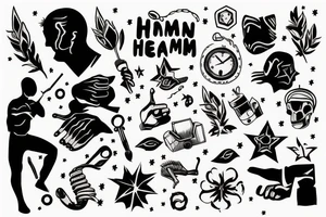 human reaching his dream tattoo idea