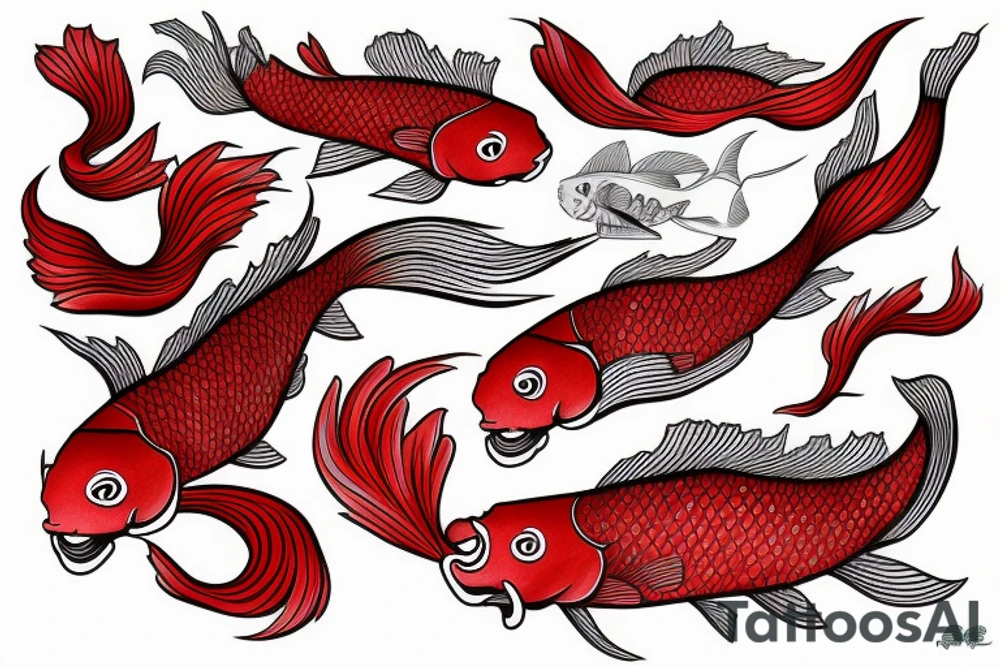 Red fish koi tattoo idea