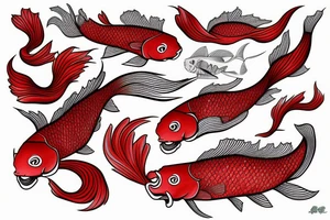 Red fish koi tattoo idea