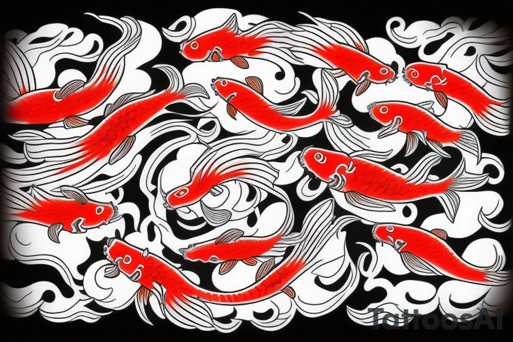 Red fish koi tattoo idea