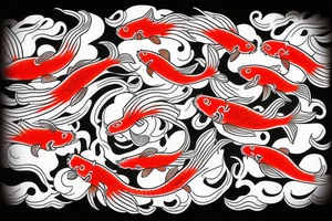Red fish koi tattoo idea