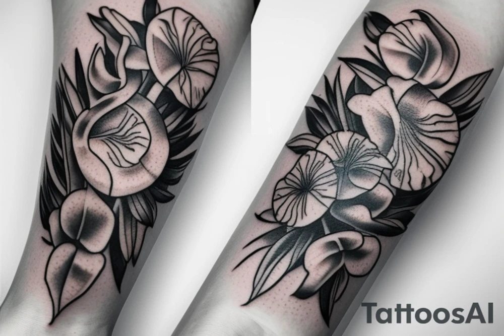 Iris flower tattoo idea