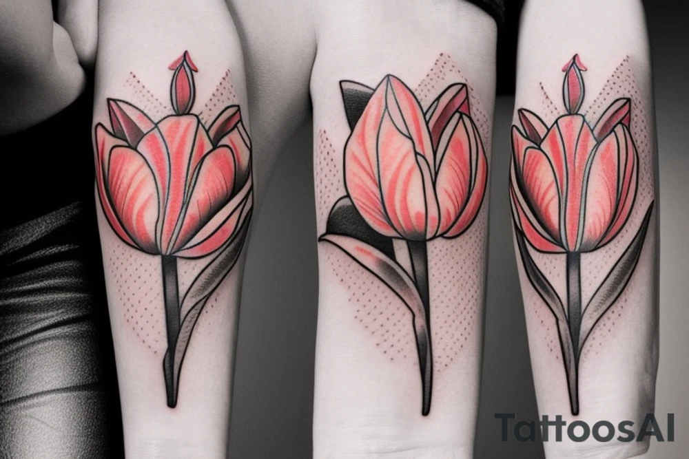 Flower tulip tattoo idea