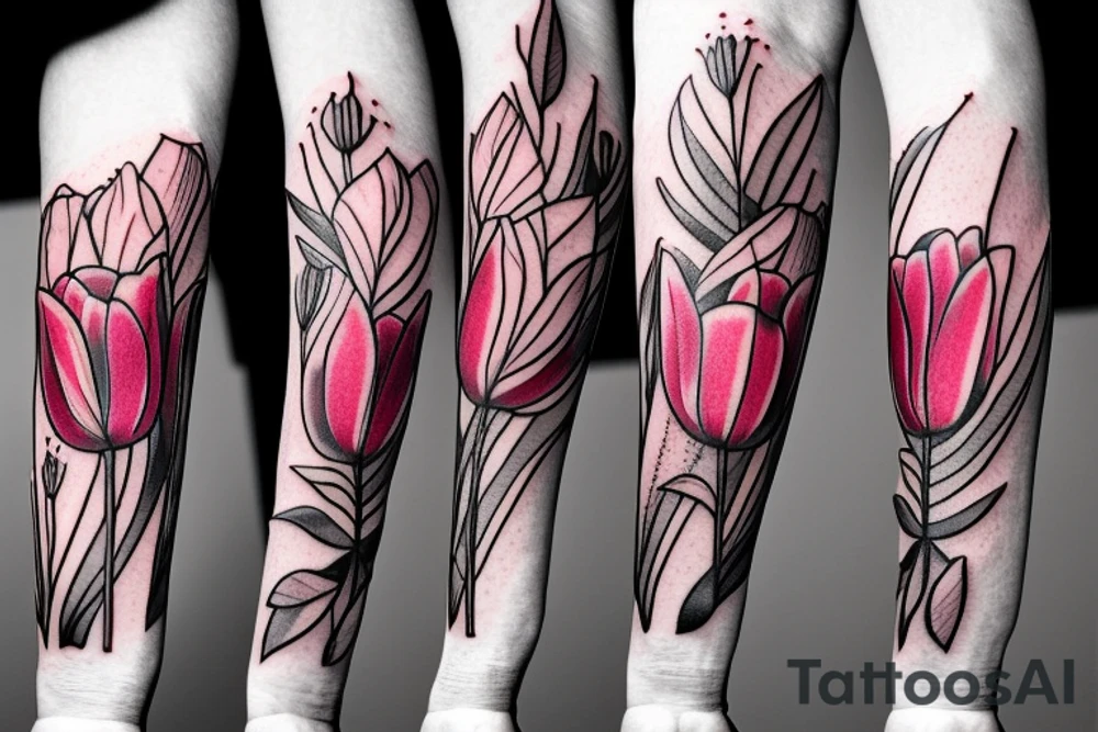 Flower tulip tattoo idea