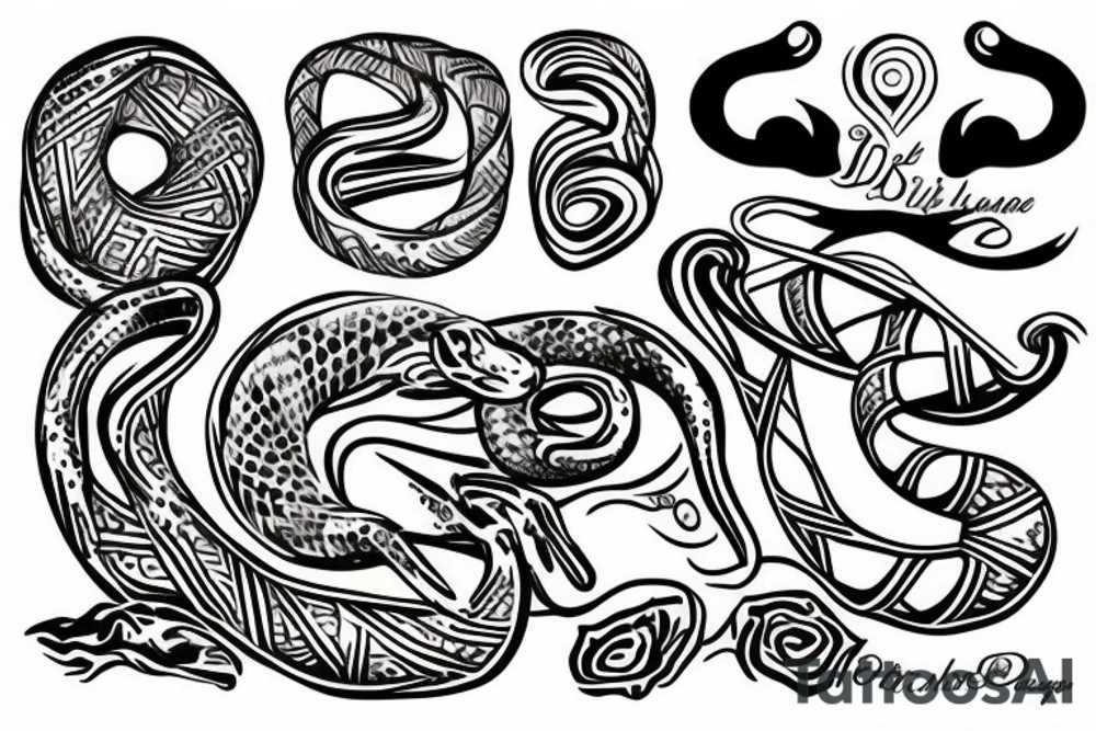 Snake as croissant on hand tattoo idea