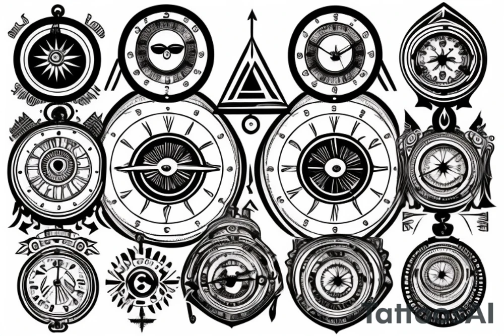 Clock, compass and illuminati eye on my left arm tattoo idea Clock, compass and illuminati eye on my left arm tattoo idea